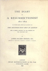 Page du journal d'un résurrectionniste